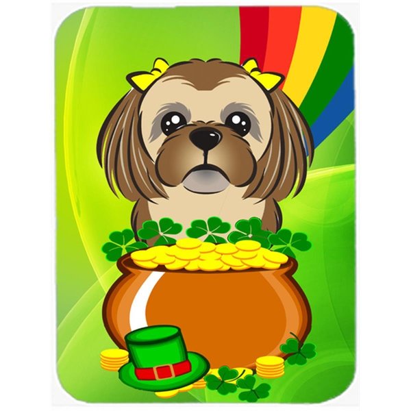 Skilledpower Chocolate Brown Shih Tzu St. Patricks Day Mouse Pad; Hot Pad or Trivet SK260652